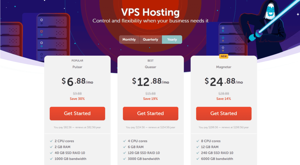 namecheap hosting prices screenshot