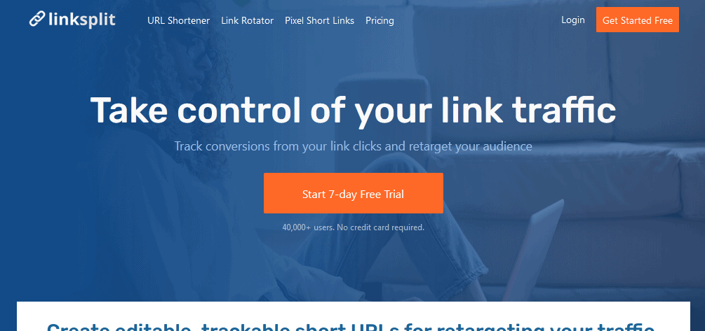 LinkSplit home page screenshot