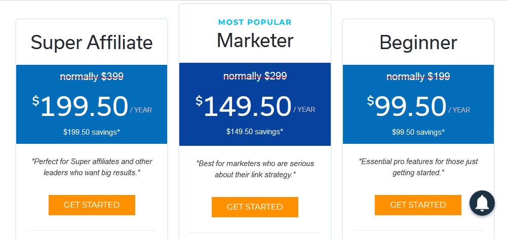 Pretty Links prices screenshot