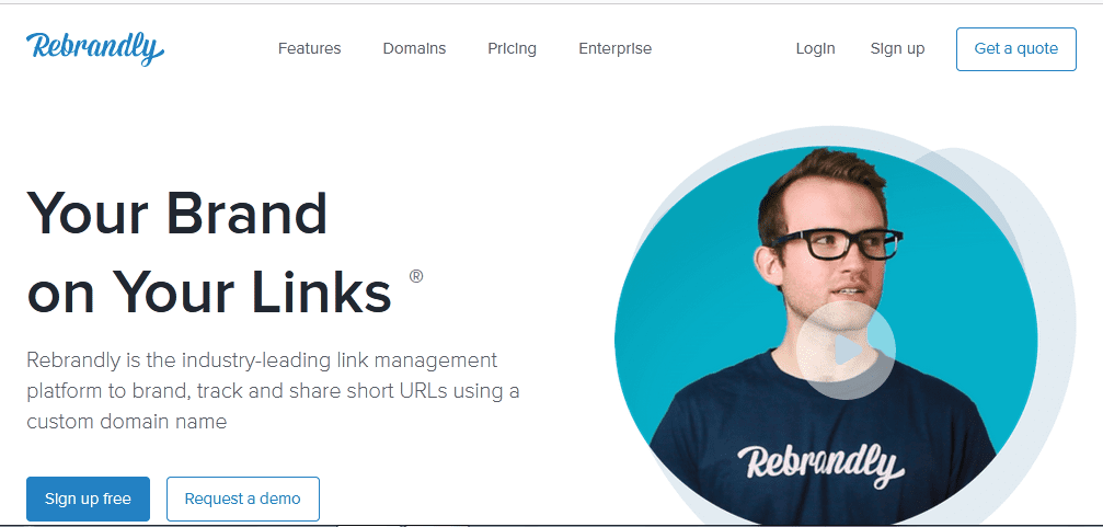 Rebrandly home page screenshot