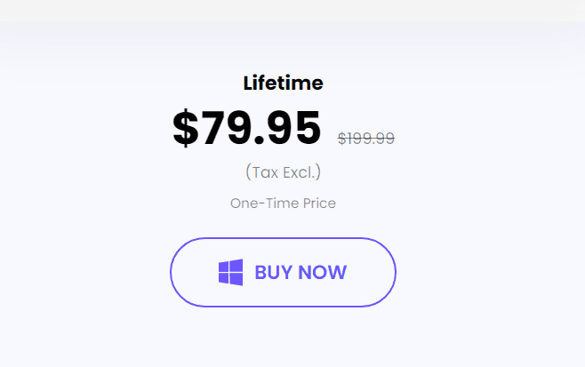 hitpaw lifetime price plan screenshot